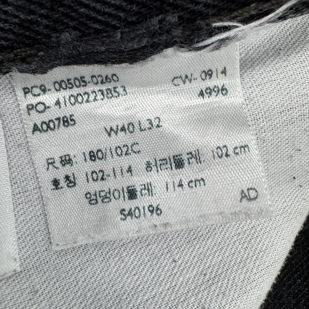 Levi's 505 Black Denim Jeans Classic Fit‎ Everyday Wear Pants 40 x 32